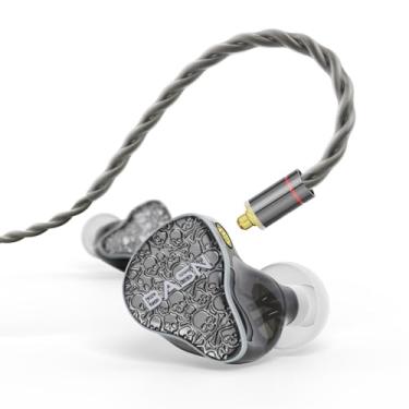 Imagem de BASN Bmaster5 in Ear Monitors, 5 Drivers Bateria Fones de ouvido com graves potentes, fones de ouvido IEM com isolamento de ruído com cabo OFC destacável MMCX banhado a prata para músicos (Midnight