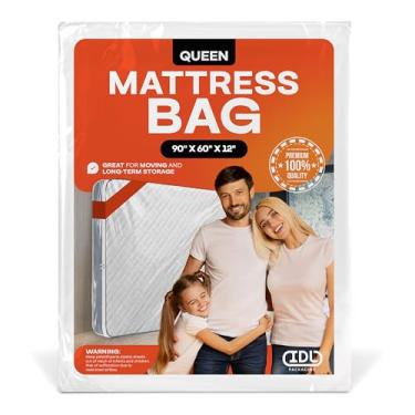 Imagem de Bolsa de colchão, tamanho queen – capa de colchão resistente para mudança e armazenamento – impermeável, durável e espaçoso, protetor de colchão de plástico – armazenamento de colchão tamanho queen