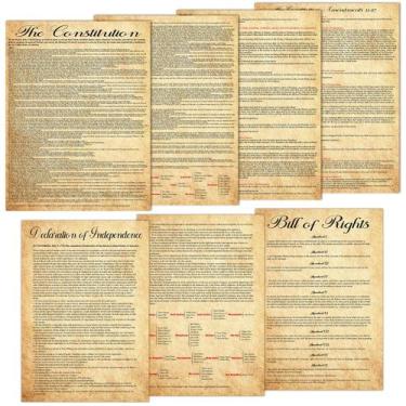 Imagem de Conjunto de pôsteres, documentos de fundação americana, sala de aula d
