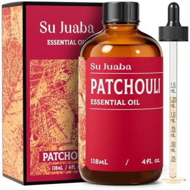 Imagem de SU JUABA Óleo essencial de patchouli, óleo de aromaterapia 100% puro natural para difusor, cuidados com a pele, perfumes e sabonetes - 118 ml