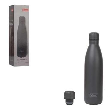 Imagem de Garrafa Cantil em Aço Inox Preto 500ml - Wellmix