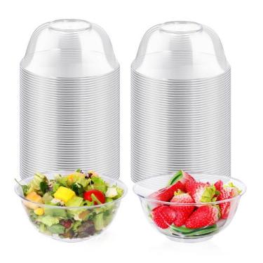 Imagem de Taças de plástico com 350 ml transparentes, 100 unidades descartáveis 