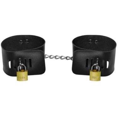 Imagem de Algema Bracelete Carrara Com Cadeado Acessórios Íntimos Design Elegante Bracelete Erótico DX1745 (PRETO)
