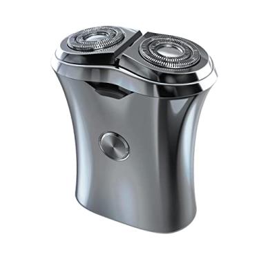 Imagem de Perry Ellis Barbeador elétrico masculino com lâminas rotativas duplas, portátil, sem fio, barbeador elétrico de viagem para rosto masculino, barbeador recarregável USB, cabeças de barbear flutuantes