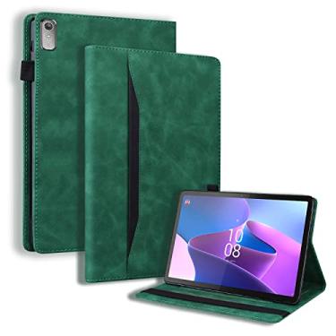 Imagem de Varohix Capa para Lenovo Tab P11 (2ª geração) 11,5 polegadas/Pad Plus 2023 capa magnética de couro PU com suporte dobrável para cartão multi-ângulo Lenovo Tab P11 Gen2 Tablet 2023 11,5 polegadas, verde vintage