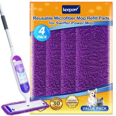 Imagem de Esfregões de microfibra reutilizáveis para o pacote Swiffer PowerMop 4