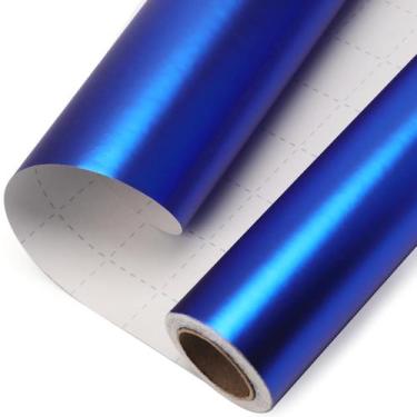 Imagem de Papel de embrulho Ribbli Blue Metallic Matte Blue 76cm x 10m