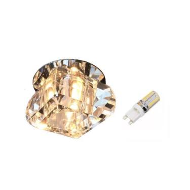Imagem de Spot de Embutir Teto Gesso Sanca Cristal K9 Ac661 + LED 3W Branco Quen