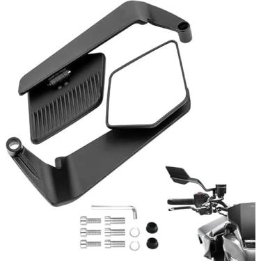 Imagem de Espelhos retrovisores de motocicleta compatíveis com Kawas@ki Z125 Pro Z250 Z250SL Z300 Z400 Z650 Z750 Z800 Z900 Z1000 e Hond@ CB650R CB650F CB650F ABS CB 750 Hornet - preto