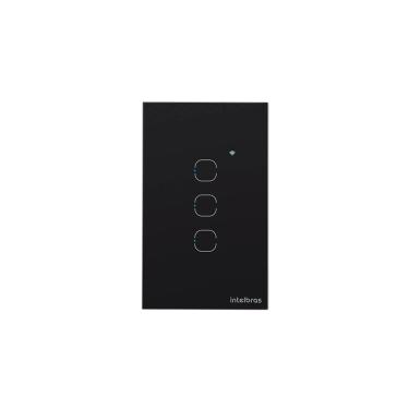Imagem de Interruptor Inteligente Touch Wi-Fi 3 Teclas Preto - Intelbras EWS 1003 PT