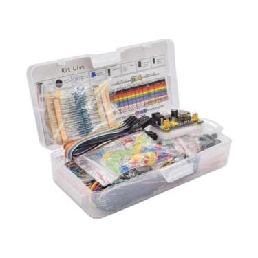 Imagem de Kit Inicial Arduino Com Placa De Prototipagem, Cabos, Resistores E 830