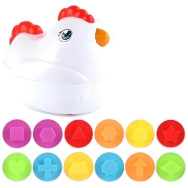 Imagem de Brinquedos Sensoriais Coloridos Montessori Para Bebês, 12 Ovos Corresp