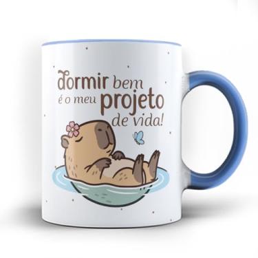Imagem de Caneca xicara Capivara dormir projeto de vida 25 (Branca)