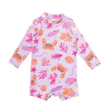 Imagem de Macaquinho Bebê Infantil Praia Com Proteção Solar Uv 50 - Jagar, Siri 