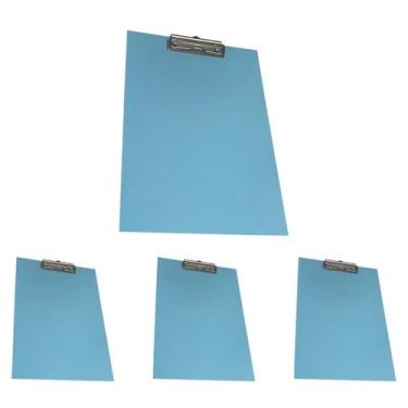 Imagem de Kit 4 Pranchetas A4 MDF Com oficio prendedor Eficiente de metal Stalo,