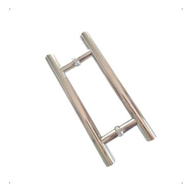 Imagem de 2X Puxador Redondo Porta Pivotante Vidro Portão Inox 30Cm