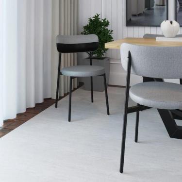 Imagem de Cadeira de Jantar Kyta Tecido Mesclado Est.Preta - Metalig