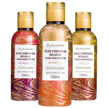 Imagem de Kit Óleo Corporal Para Massagem Beijável La Passion presente chá de li