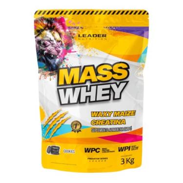 Imagem de Hipercalórico MASS WHEY C/Creatina 3kg sabor Cookies - Leader Nutrition