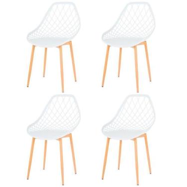 Imagem de Kit 4 Cadeiras ANM8196F Cloe Kaila Anima Office Em Polipropileno Branc