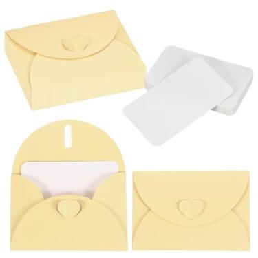 Imagem de PATIKIL Conjunto de 25 mini envelopes com fecho de coração, cartões de 10,4 x 7,6 cm em branco com envelopes para presente convite de casamento, formatura, feriado, dia de Ação de Graças, Natal
