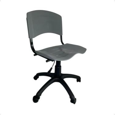 Imagem de Cadeira de Escritório ISO Max Secretária Giratória Cinza com Altura Regulável e Base 360° Ergonômica e Confortável Home Gourmet