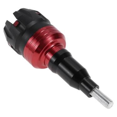 Imagem de Partuto 12 mm Moldura deslizante de motocicleta de liga de alumínio de plástico proteção de carenagem de roda protetor de almofada de colisão 50 mm 117 mm com parafuso vermelho 1 conjunto