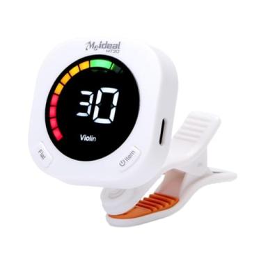 Imagem de menolana Afinador de guitarra com clipe para presente para músicos, útil, versátil, recarregável via USB, afinação rápida e precisa para viola, ukulele, Branco