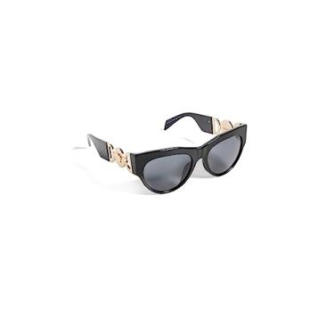 Imagem de Versace Óculos de sol feminino armação preta, lentes cinza escuro, 56 mm, Preto, Large