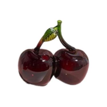 Imagem de MotiveTech Vaso de flores, decoração de vaso hidropônico para terrário, decorativo para frutas, difusor de vidro vazio para flores secas, Cereja 11.5x7x13cm