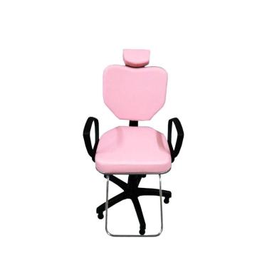 Imagem de Cadeira Poltrona Fixa Para Cabeleireiro Maquiagem Rosa Bebe