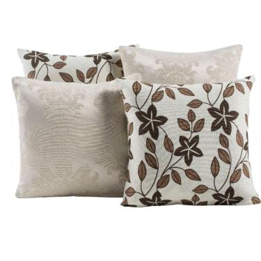 Imagem de Capa Almofada Estampada Jacquard Decorativas com Ziper 4 unidades