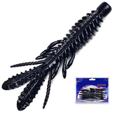 Imagem de 10 iscas de isca de natação macia, 8 cm/3,15 pol, kit de iscas de pesca de plástico macio em forma de camarão, iscas de natação com 5 cores, para pesca de truta, robalo, peixe vermelho, água doce