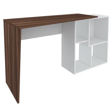 Imagem de Mesa Escrivaninha 2 em 1 com Nichos Arbo A06 Ipê/Branco - Mpozenato