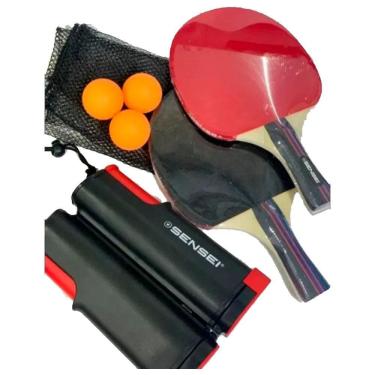 Imagem de Ping pong tênis de mesa kit 2 raquetes rede retrátil 3 bolas
