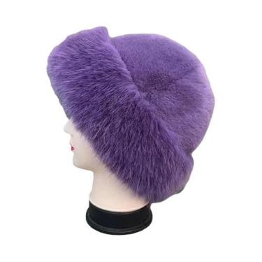 Imagem de Gorro De Inverno Feminino De Pelúcia Espessa E Quente Estilo Mongol - 