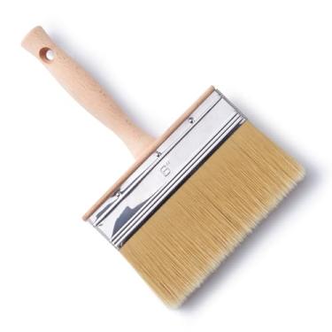 Imagem de Voomey Pincel de mancha de 15 cm, pincel de pintura de deck, forte para pendurar sem derramar, aplicador de manchas de deck adequado para vários pisos de madeira internos e externos e ferramentas de