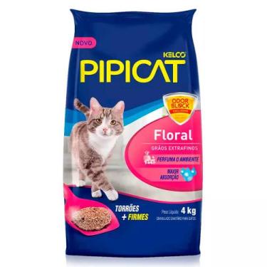 Imagem de Areia Higiênica PipiCat Floral para Gatos 4 kg - Kelco