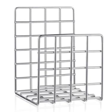 Imagem de AceOrbit Suporte de disco de vinil, suporte para discos e livros, suporte multiuso de aço inoxidável 304 para álbuns, revistas, arquivos, organizador para sala de estar, quarto, escritório