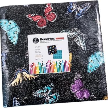 Imagem de Jackie Robinson Círculo de Borboletas Pacote 10X10 42 25,4 cm Bolo de Camada Quadrada Benartex