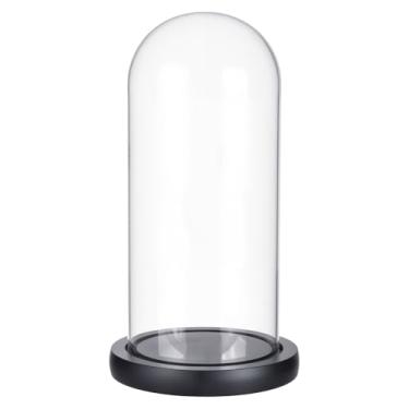Imagem de UNICRAFTALE Cúpula de vidro cloche transparente com base de 21 cm de altura Cloche de vidro feito à mão, colecionáveis, antigo, decorativo, para plantas suculentas, luzes de fadas, decoração de mesa