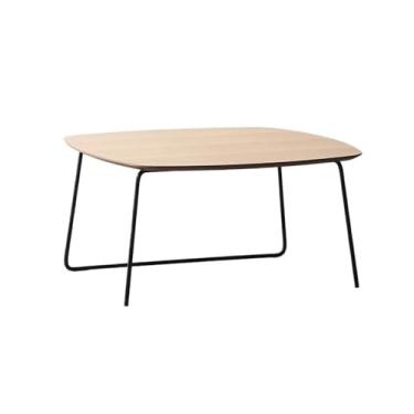 Imagem de Mesa de centro de design simples, mesa lateral de madeira, moldura de metal para sala de estar, varanda, pequena mesa de chá, mesa lateral minimalista para sala de estar