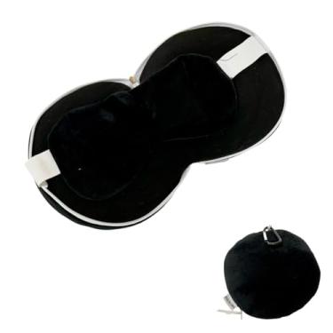 Imagem de Kit Almofada De Pescoço Viagem Com Máscara De Dormir Tapa Olho Com Travesseiro Conforto Avião Carro (Preto Liso)