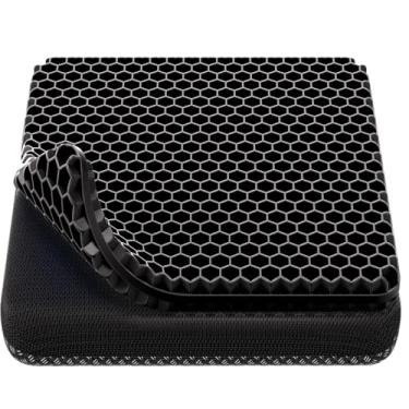 Imagem de Almofada de assento de gel, design de colmeia respirável e espesso que absorve pontos de pressão, almofada de assento com capa antiderrapante para cadeira de escritório, casa, carros, cadeira de rodas