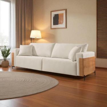 Imagem de Sofá Fixo Heitor 3 Lugares Luxo Pé de Metal 1,80m Castellar Móbile