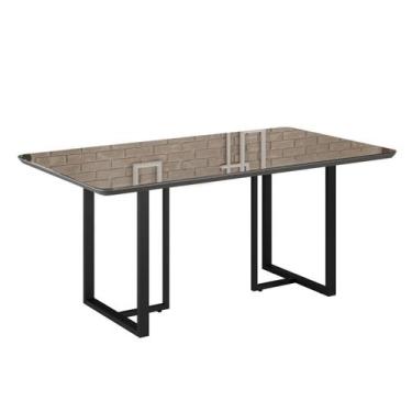Imagem de Mesa para Sala de Jantar Retangular 160x90cm Mdf com Vidro Lunna - Móv