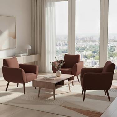 Imagem de Kit De 3 Capas Para Cadeira Poltrona Opala Em Malha Gel Premium Lisa Avulsa Ajustável (Tabaco)