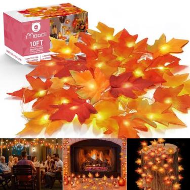 Imagem de Bateria LED String Lights Moocii Fall Maple Leaf de 20 pés e 40 LED