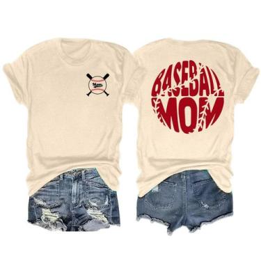 Imagem de Camiseta HQP Baseball Mom para mulheres: Funny Baseball Mama Tee