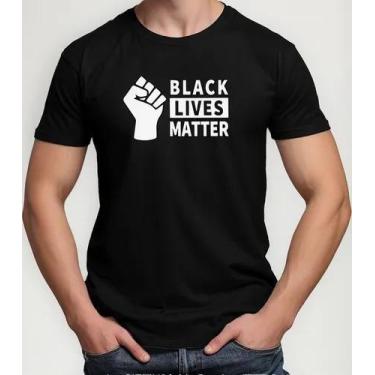 Imagem de Camiseta Camisa Adulto Masculina Feminina Algodão Consciência Negra Bl